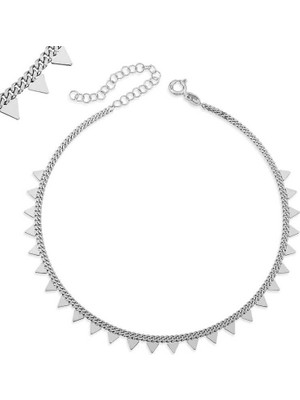 Inure Jewelry Gümüş Üçgen Halhal