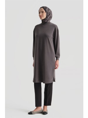 Armine Modal Karışımlı Basic Tunik Antrasit