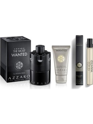 Azzaro The Most Wanted Intense EDP 100 ml + 10ml + 75 ml Duş Jeli Erkek Parfüm Seti