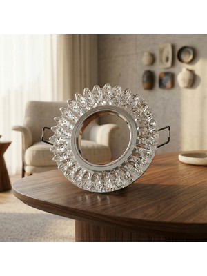 Mercora Tech 1 Adet Cata Ct 6569 Menekşe Yuvarlak Kristal Cam Spot Kasası GU10 Duy