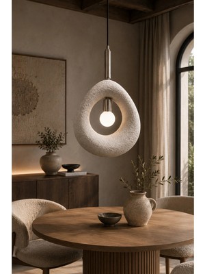Luna Lighting Fuji Model Orjinal Beton Krem Sarkıt Avize