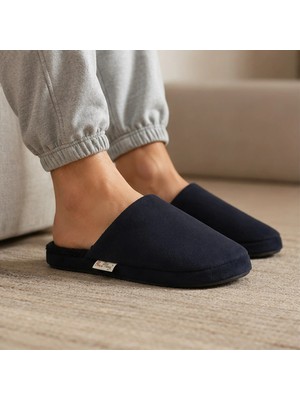 RS Riva Shoes Erkek Siyah Ev Terliği Peluş Içi Tüylü Yumuşak Tabanlı Kışlık Kapalı Ev Terliği