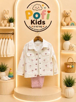 Pofi Kids Kız Çocuk 3’lü Kot Ceket Takım (1-5 Yaş)