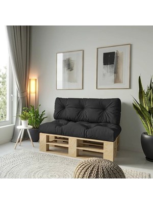 Beyzima Bahçe & Balkon Palet Üstü Sırt Dayamalı Özel Dolgulu Kaliteli Yer Minderi 120X80 cm