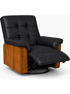 Smarto Relax Berlin Elektrikli Döner Sallanan TV Koltuğu Kontrol Panelli Ergonomik Kırmızı Deri Baba Koltuğu