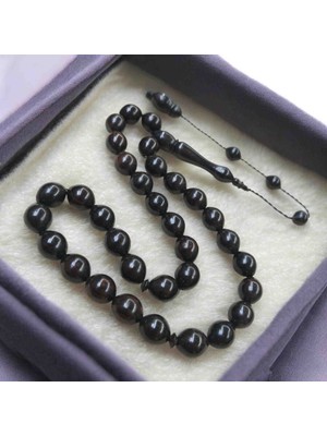 İnan Tesbih Abanoz Ağacı Arpa Kesim Büyük Boy Tesbih – 10X12 mm