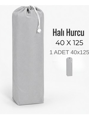 Beylini 40X125 Halı Hurcu Yolluk Sığar Lastikli Nefes Alabilir Kokmaz Tela Lastikli Halı Kılıfı Poşeti Ambalajı Taşınma Çantası Yorgan Çamaşır Yastık Saklama Torbası Gri Renk