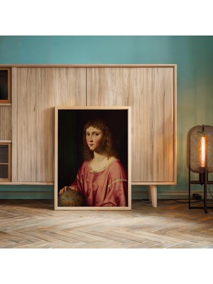 Pegziz Çocuk Isa Salvator Mundi Tablosu | Rönesans Dini Sanat Çerçeveli Duvar Dekoru