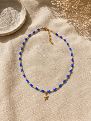 Sun Jewellery Mavi Boncuklu Deniz Yıldızı Çelik Kolye