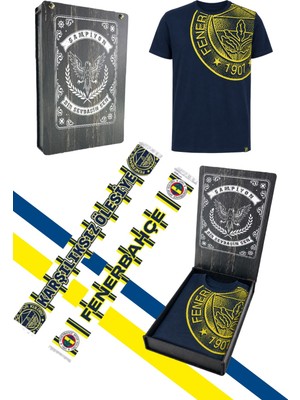 Fenerbahçe Erkek Trıbun Halftone Logolu Tshırt Şal Hediyeli Lazer Kutulu