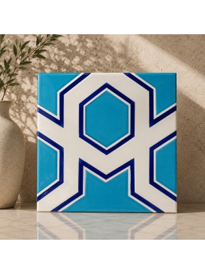 Armada Çini 20x20 Cm SP 98-v Yıldız Desenli Kütahya İznik Çini Karo
