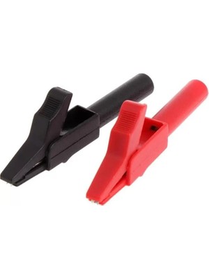 TeknoKapsül IC-243B 4mm Banan Jak Girişli Krokodil Catıı (2li Takım Siyah-Kırmızı)