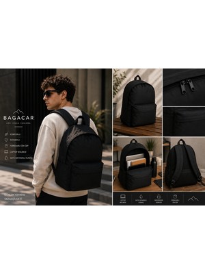 Bagacar 130 Excaption Unisex Kumaş Günlük ve Okul Sırt Çantası 45x15x30 cm – Hafif, Dayanıklı ve Rahat Taşıma