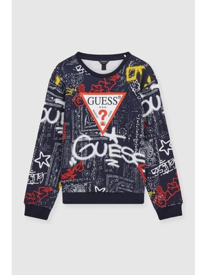 Guess Erkek Çocuk Desenli Sweatshirt