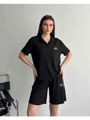 My Lunessa Polo Yaka Kısa Kollu Şortlu Eşofman Takım