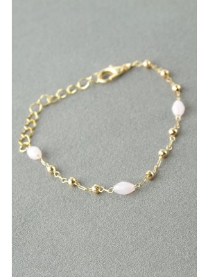 Oval Kristal Taşlı Bileklik