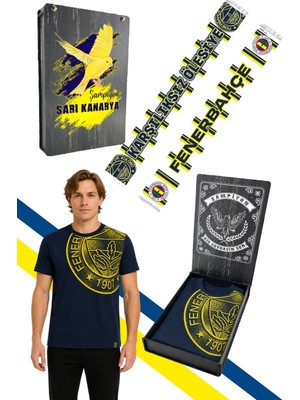 Fenerbahçe Erkek Trıbun Halftone Logolu Tshırt Şal Hediyeli Uv Kutulu