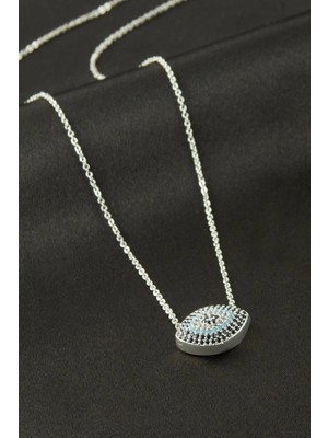 Semel Oval Zirkon Taşlı Kolye