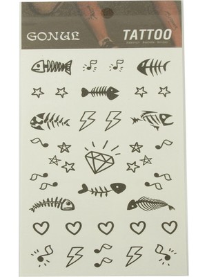 Kalp Balık Tattoo Dövme Sticker