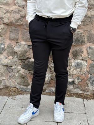 Gd Goldoremi Erkek Slim Fit Beli Lastikli Ipli Fermuarlı Likralı Ascoli Kumaş Rahat Jogger