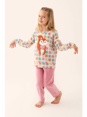 Arnetta 2651 Garson Polar Krem Kız Çocuk Uzun Kol Pijama Takım