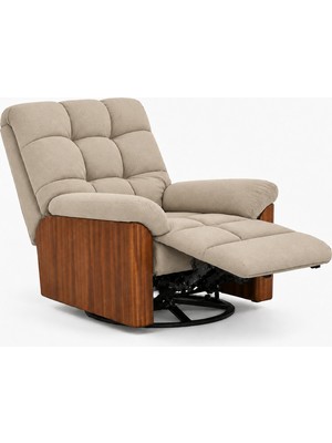 Smarto Relax Porto TV Koltuğu Elektrikli Masajlı Isıtmalı Ahşap Yan Panelli Polyester Kumaş Baba Koltuğu