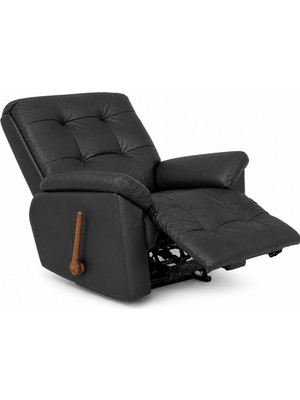 Smarto Relax VIP Manuel TV Koltuğu – Gerçek İtalyan Deri, Ceviz Ahşap Sırt Detaylı Baba Koltuğu