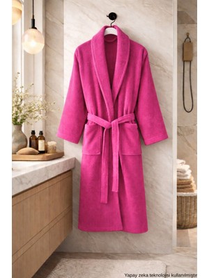 Ely Parker Şalyaka Pamuklu Unisex Bornoz Fuşya