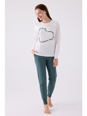 Arnetta 3050 Kadın Love Uzun Kol Pijama Takım
