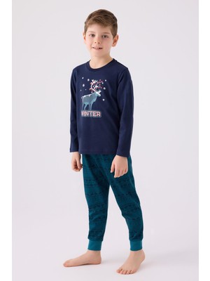Arnetta Noel Winter Erkek Çocuk 4 Mevsim Kumaş Uzun Kol Pijama Takım