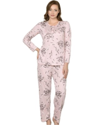 Alperi 790-25 Kadın Desenli Uzun Kol Pijama Takım