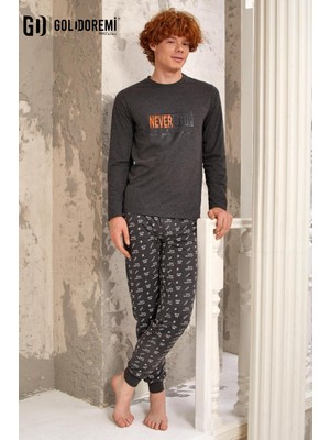 Gd Goldoremi 5324 Premium Seri Erkek Rahat Kesim Pamuklu Uzun Kollu Pijama Takımı
