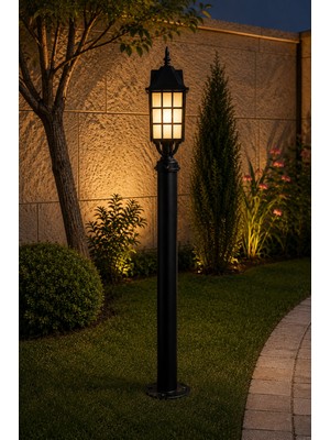 Lambax 136 cm Kafesli Direkli Bahçe Armatürü - Bahçe Lambası