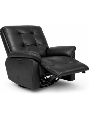 Smarto Relax Zürih VIP Elektrikli Döner Sallanan TV Koltuğu Kontrol Panelli Ergonomik Gerçek Deri Baba Koltuğu