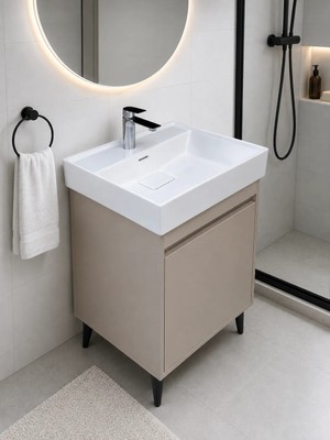 Turkuaz Lavabolu 60 Cm Wc Dolabı MDF
