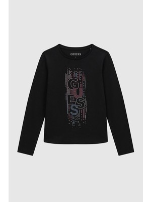 Guess Kız Çocuk Siyah Tshirt