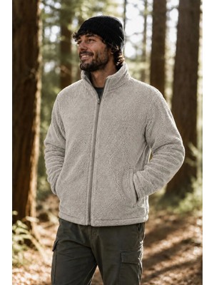 Ghassy Co. Erkek Pro Termal Iç Dış Sherpa Sonbahar Kış Tam Fermuarlı Peluş Sweatshirt