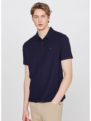 Wrangler Lacivert Erkek Regular Fit Logo Baskılı Polo T-Shirt W2610158410 Erkek Polo T-Shirt