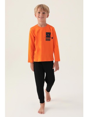 RolyPoly Roly Poly Premium Erkek Çocuk Pamuklu Rahat Kalıp Uzun Kollu Paça Lastikli Pijama Takımı