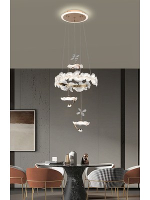 Apliqa Anka 3'lü Gold LED Avize