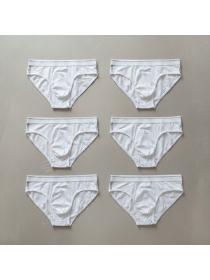Bonbon Erkek 6'lı Paket Beyaz Renk Slip BB2787