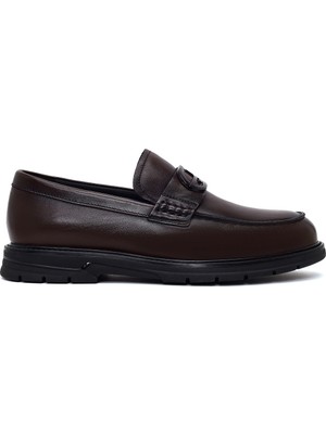 Derimod Erkek Kahverengi Tokalı Deri Casual Loafer WM680008DV