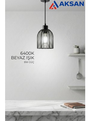 Cata CT-4353 8W E27 ST64 Rustik LED Ampul 6400K Beyaz Işık 1000 Lümen (Şeffaf Cam)