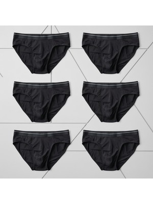 Bonbon Erkek 6'lı Paket Siyah Renk Slip BB2786