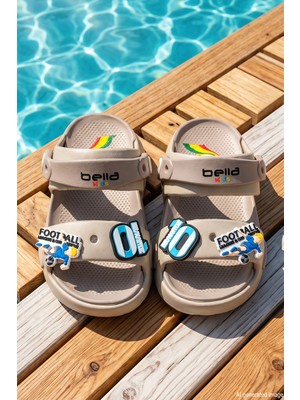 Remsa Çocuk Üst Çıkartma Detay Sandalet Terlik E482-P001 Bej-Camel