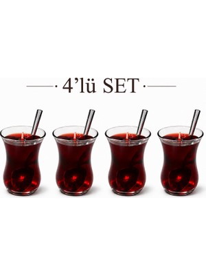 Waxera %100 Doğal Jel Wax Bergamot Kokulu Çay Bardağı Mum 4 Lü Set – Dekoratif Bardak Tasarım |