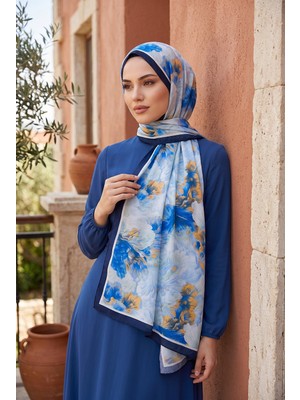 Eys Soft Floral  Şal Serisi Lacivert