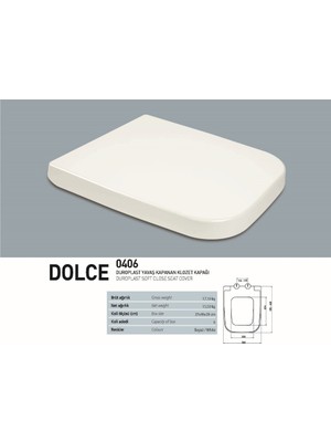 Klozet Kapağı Soft Dolce Kare (6) ( Nkp )