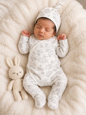 Mummys Love 10'lu Unisex Yenidoğan Hastane Seti - %100 Doğal Pamuk Premium Kumaş - Gri - Özel Kutulu