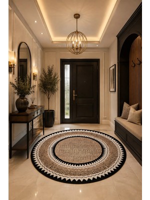 Blg Home Circle Bambu Koleksiyonu Yuvarlak Dijital Baskı Halı 8722